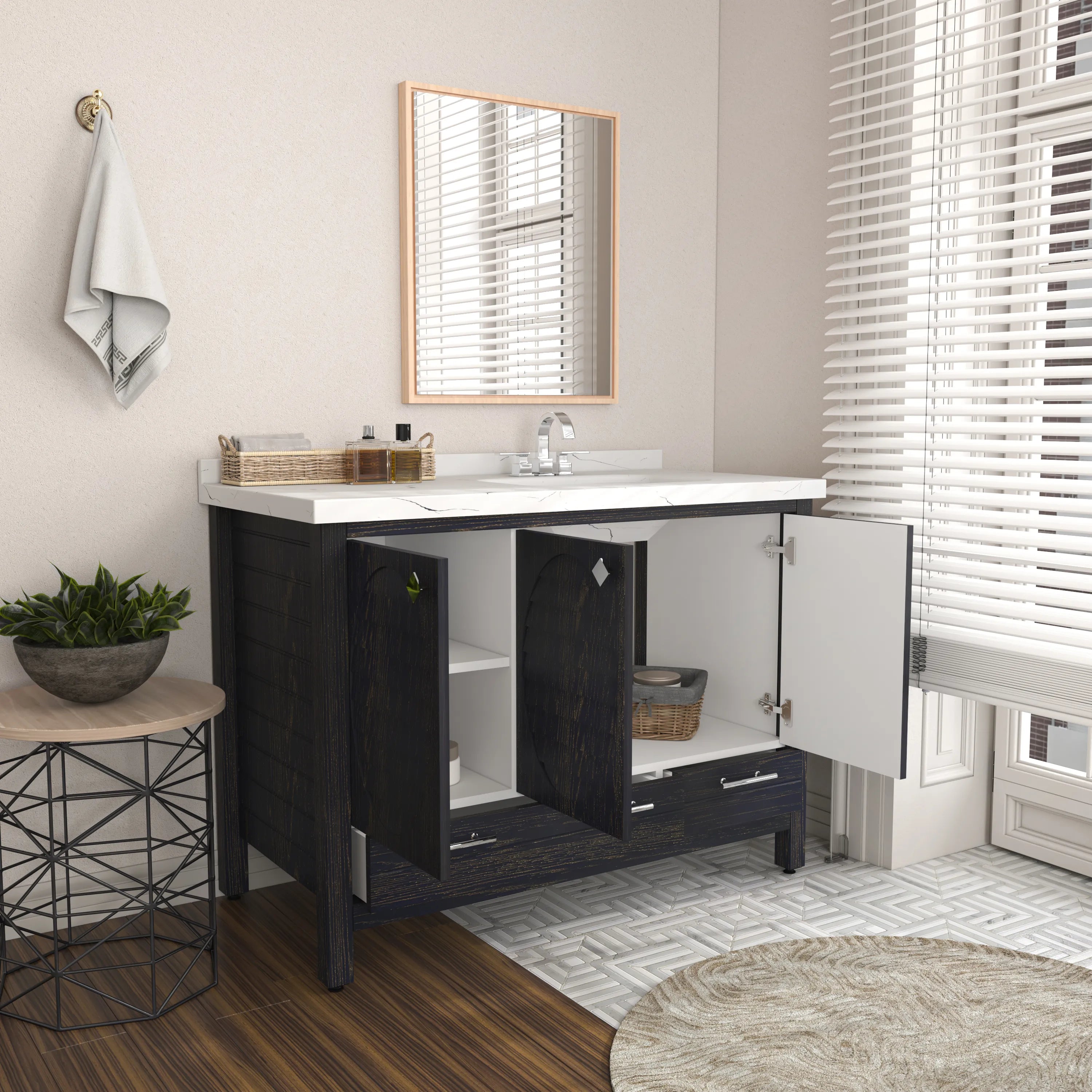 Kardelen 71'' Wide Free-standing Double Bathroom Vanity with Engineere